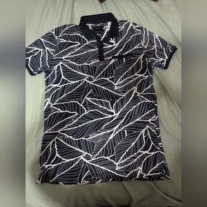 Denim n flower polo shirt